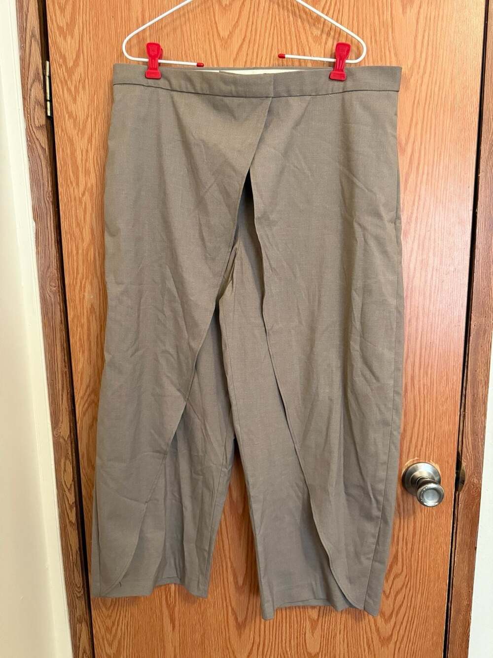 Zara Wrap Front Trousers Khaki Size XL